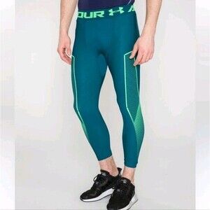 Under Armour Mens Dark Green Heatgear Compression Legging, Size M